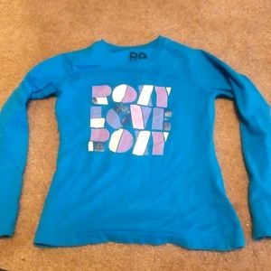 Cute Bright Blue Roxy Long Sleeve Shirt, Sz 5/6! Only worn a few times.